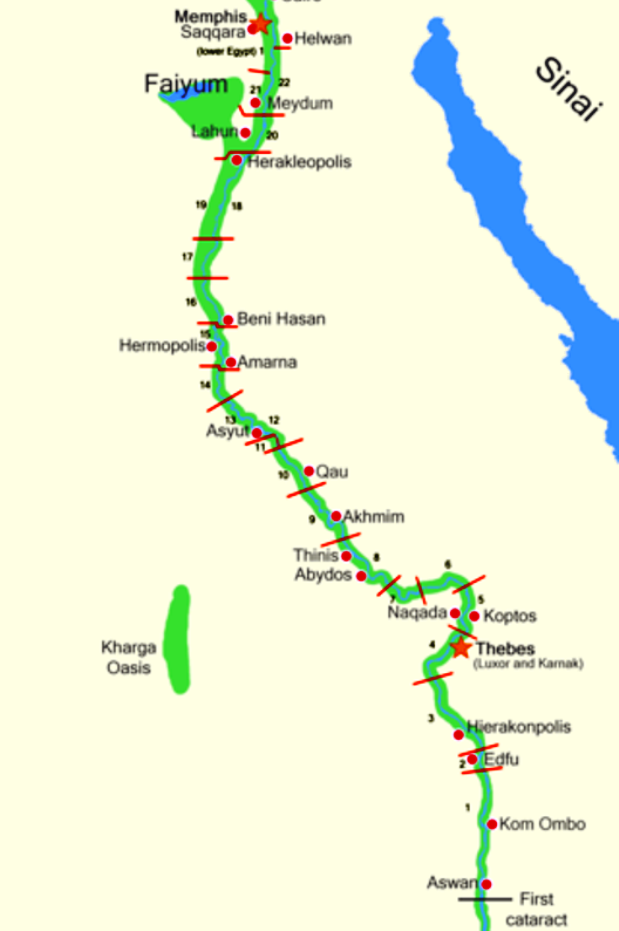 جغرافية مصر القديمة| تعداد سكان الصعيد في عصر الأسرات 1543845673 410 233240 320pxupper egypt nomes