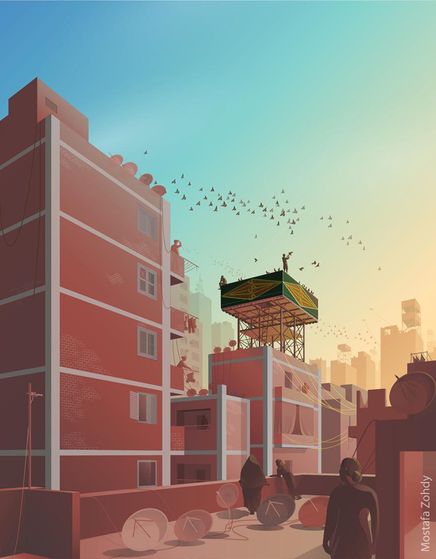 معماري مصري يقدم النسخة الحديثة من لوحات المستشرقين