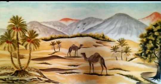 جداريات الفنانة نهى المفتي باستخدام رمال البحبيح 6