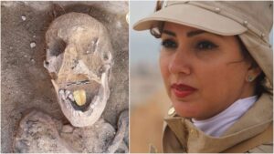 د. كاثلين مارتينيز مكتشفة المومياء بلسان ذهبي