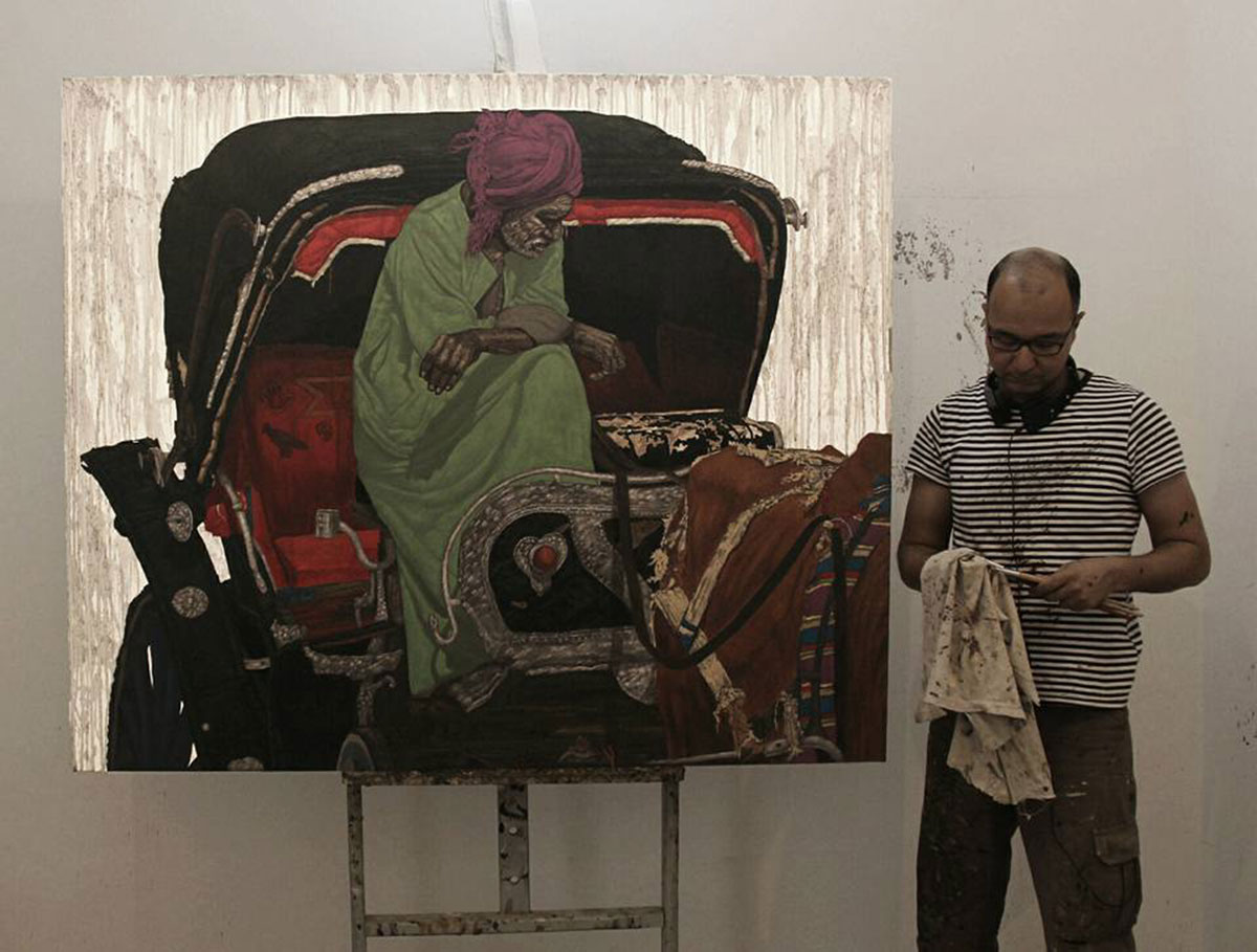 الفنان علي حسان وعجلات ساكنة