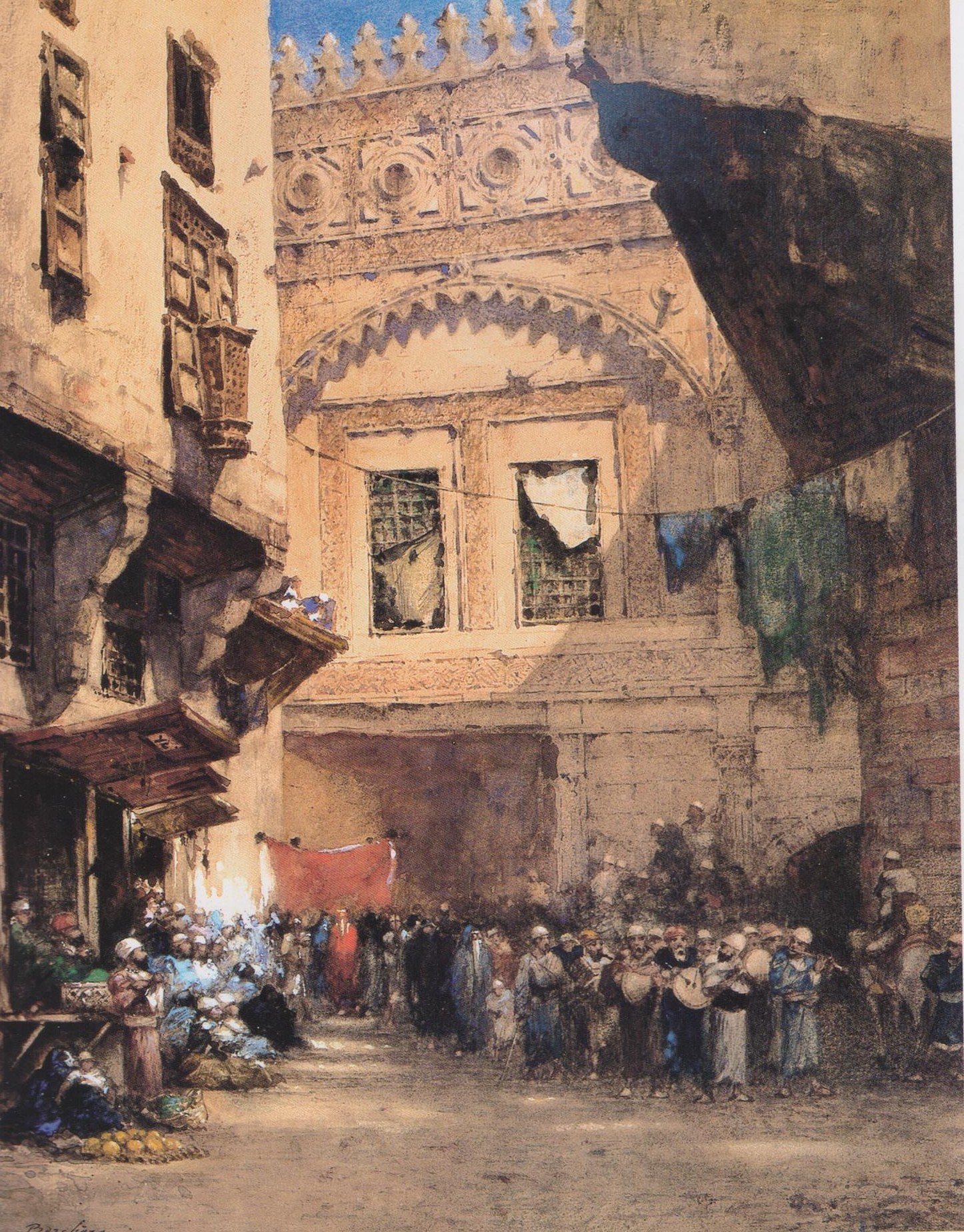 شارع في القاهرة- للفنان نارسيس برشيير (1819-1891) – متحف الجزيرة بالقاهرة