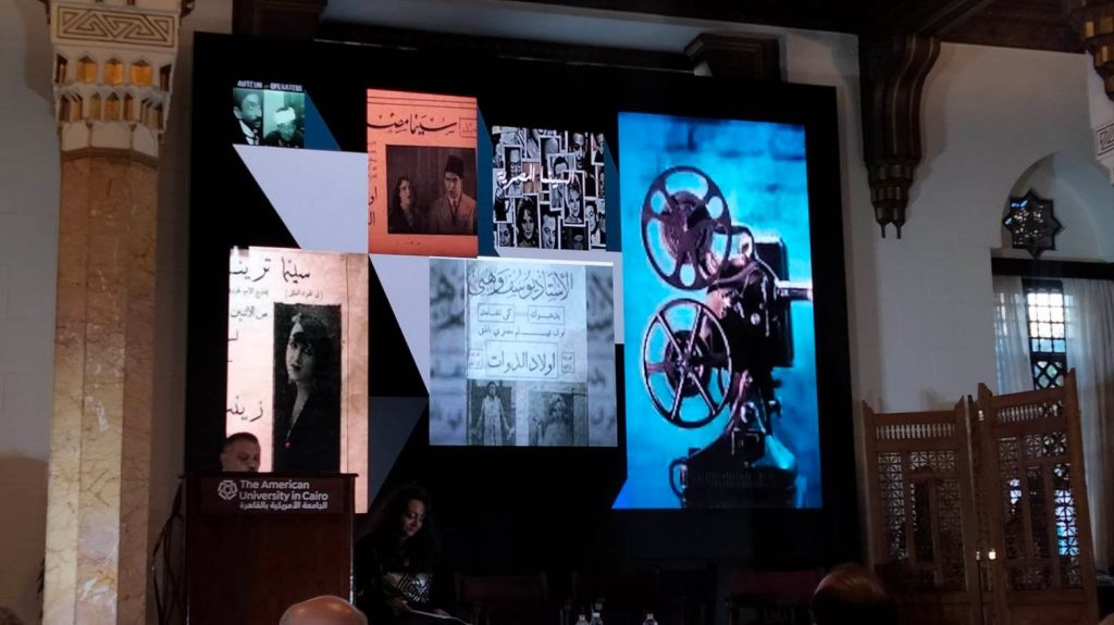 خلال مناقشة كتاب القاهرة السينمائية بالجامعة الأمريكية بالقاهرة